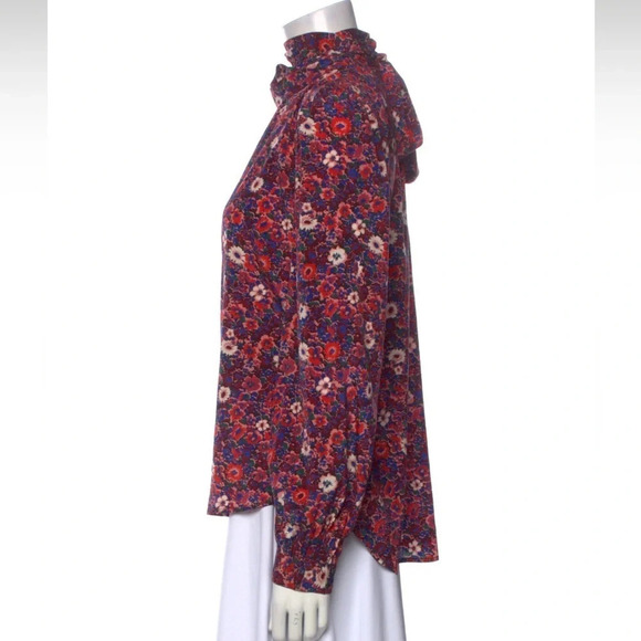 Veronica Beard Silk Chilton Blouse Pink Floral 4 - Picture 13 of 16